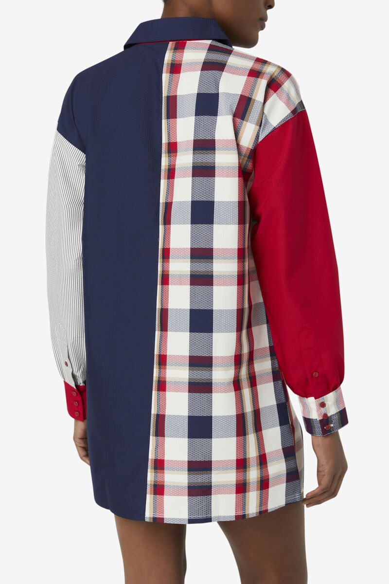 Women's Fila Zerlina Dress Dresses Navy / Red | vVLuQxf4vQa