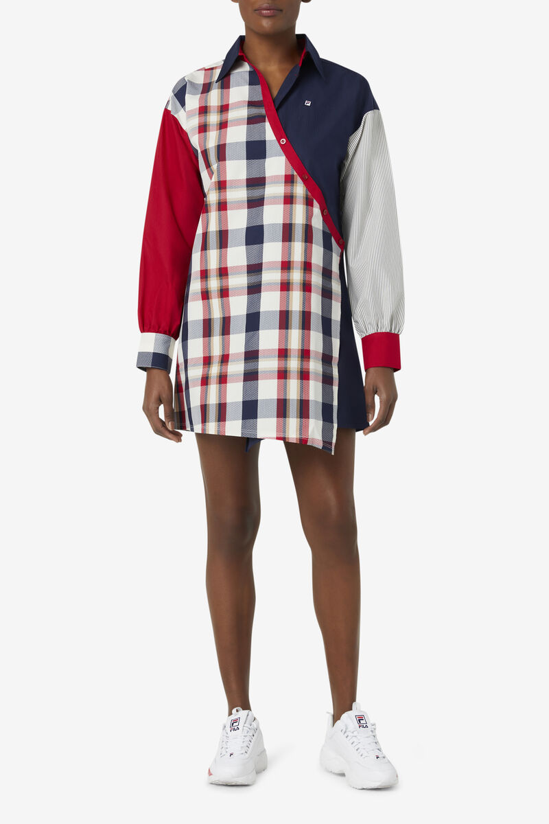 Women's Fila Zerlina Dress Dresses Navy / Red | vVLuQxf4vQa