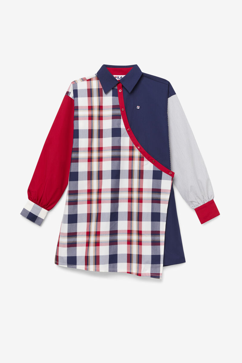 Women\'s Fila Zerlina Dress Dresses Navy / Red | vVLuQxf4vQa